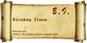 Bicskey Ilona névjegykártya